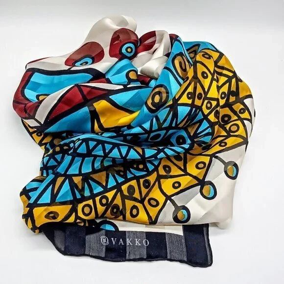 RARE Vintage Jale Yılmabaşar Ertugan Ltd Edition Vakko Silk Scarf